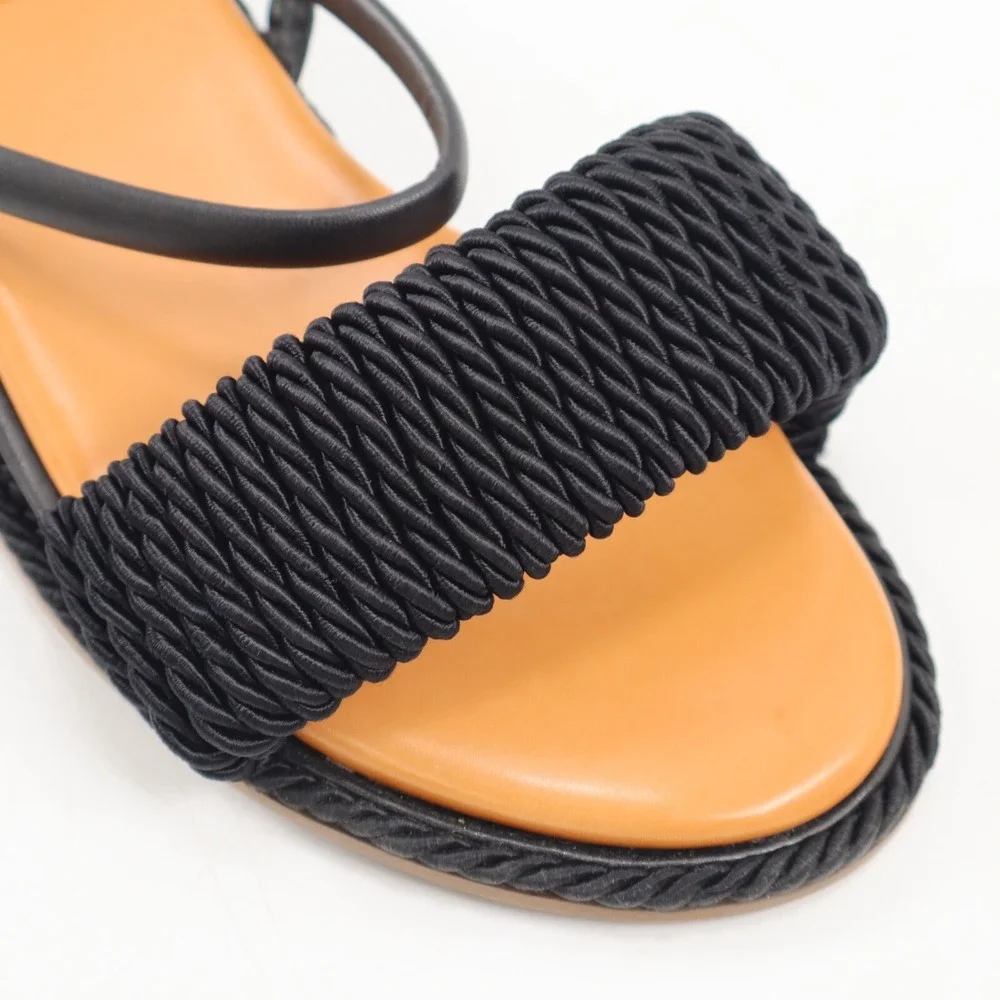 🔥NEW FARM RIO Espadrille Wedge Sandal, Black 7US/38EU MSRP$230 SHIPS TODAY🔥